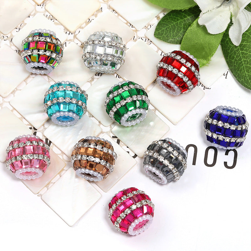 Wholesale 10pcs/pack colorful square diamonds DIY colored diamond ball accessories